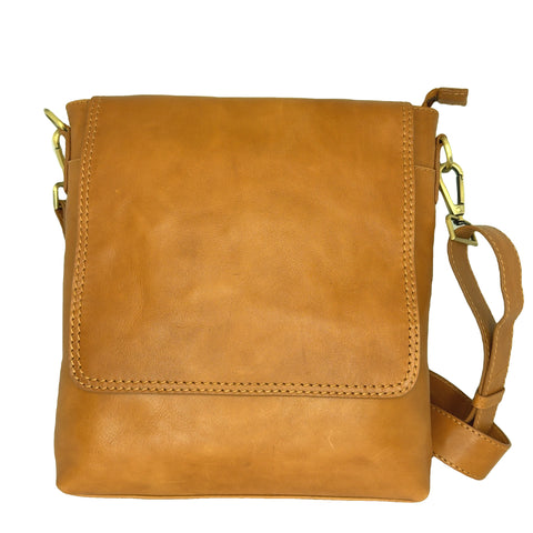 LEATHER HANDBAG - CARLA - TAN - 20% OFF! - LAST ONE!