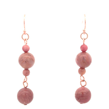 Long Earrings - Rhodochrosite