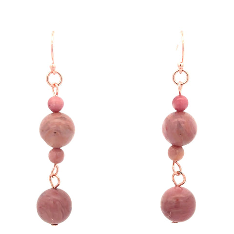 Long Earrings - Rhodochrosite