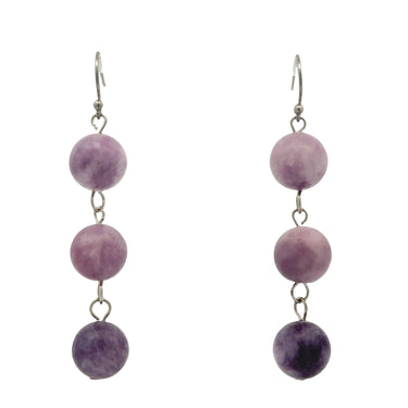 Long Earrings - Lepidolite Maria Nicola