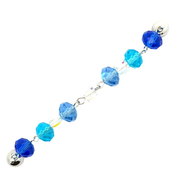 FEATURE CONNECTOR - 12mm Mixed Blues + AB cube Connector - FINAL SALE - 40% OFF!!