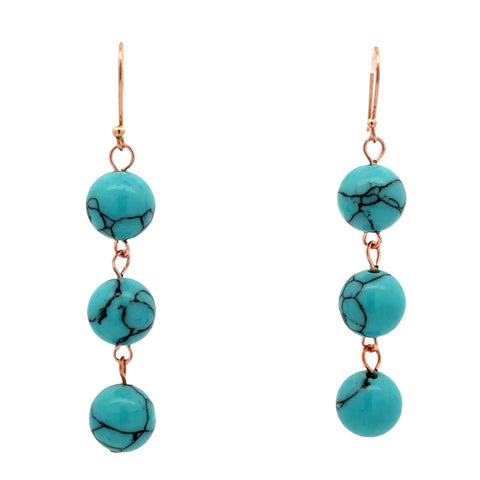Long Earrings - Turquoise HOWLITE