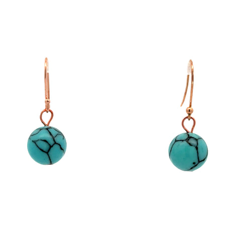 Short Earrings - Turquoise HOWLITE