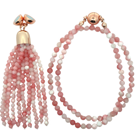 TASSEL CONVERSION - PINK AGATE - (tassel must be purchased on the same invoice)