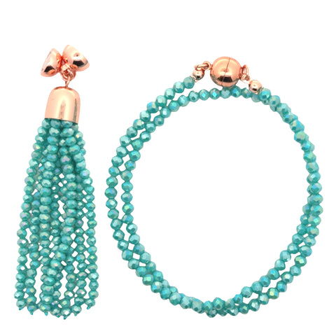TASSEL CONVERSION - TURQUOISE CRYSTAL - (tassel must be purchased on the same invoice)