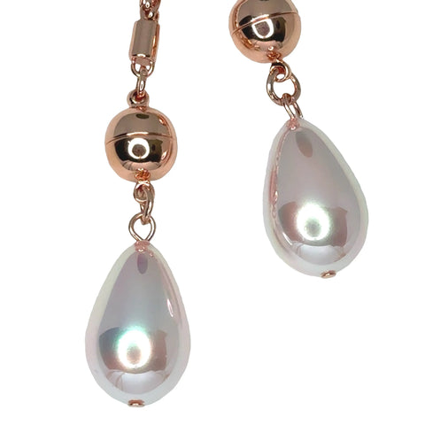 LARIAT ENDS - Teardrop - PINK OPALESCENCE