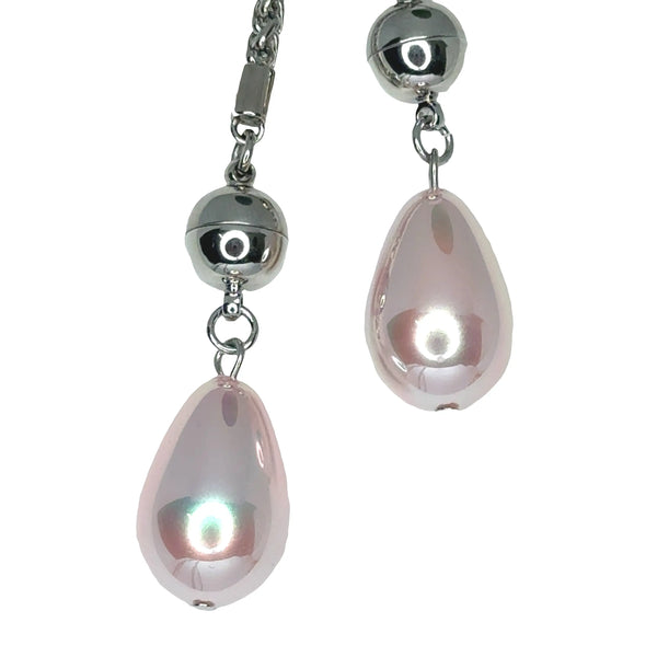 Lariat Ends - Teardrop - PINK OPALESCENCE Maria Nicola