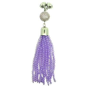 BESPOKE Tassel -  Lilac Tassel with Conversion and Attached Pave Pendant Maria Nicola