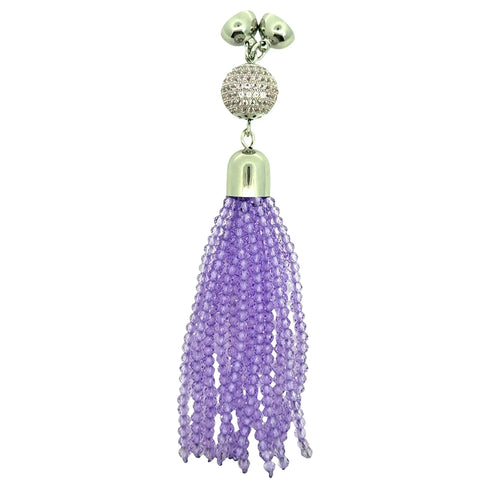 BESPOKE Tassel -  Lilac Tassel with Conversion and Attached Pave Pendant - ON SALE 30% OFF