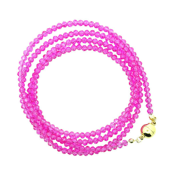 Long Strand Necklace - FUCHSIA Crystal Maria Nicola