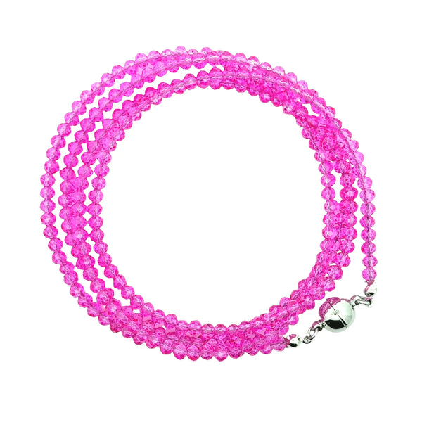 Long Strand Necklace - FUCHSIA Crystal Maria Nicola