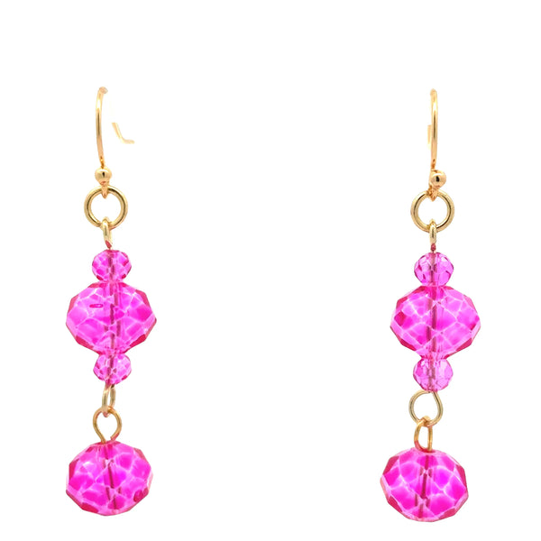 Long Earrings - FUCHSIA Crystal Maria Nicola
