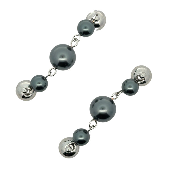 Mini Connectors - Graduating Shell Pearl -DARK GREY Maria Nicola