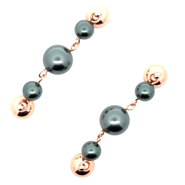 Mini Connectors - Graduating Shell Pearl -DARK GREY Maria Nicola