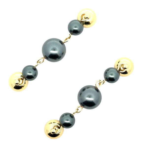 Mini Connectors - Graduating Shell Pearl -DARK GREY Maria Nicola