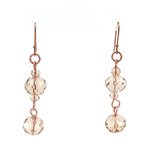 Long Earrings - Champagne Crystal