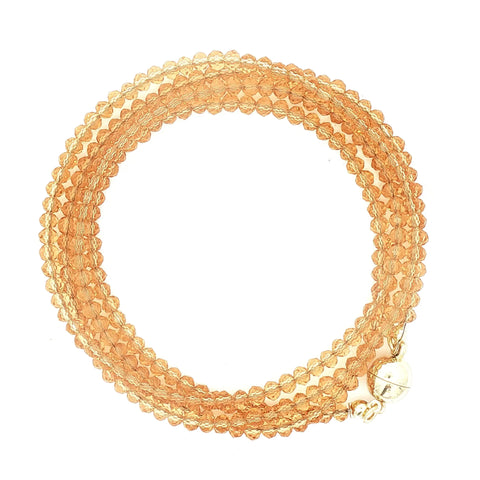 Long Strand Necklace - Golden Crystal  - ON SALE!