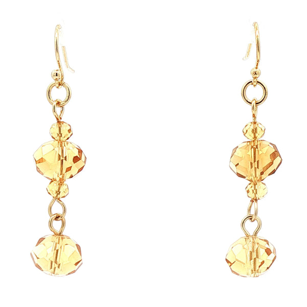 Long Earrings - Golden Crystal Maria Nicola