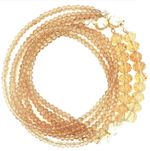10 Way Necklace - Golden Crystal