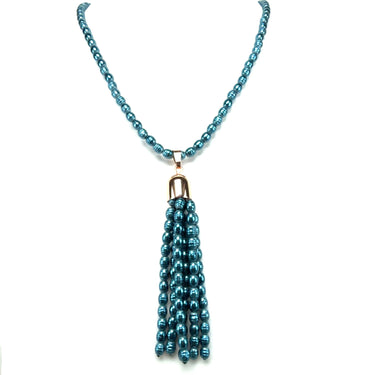 Tassel -  Shell Pearl - STEEL BLUE Maria Nicola
