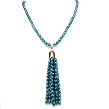 Tassel -  Shell Pearl - STEEL BLUE Maria Nicola