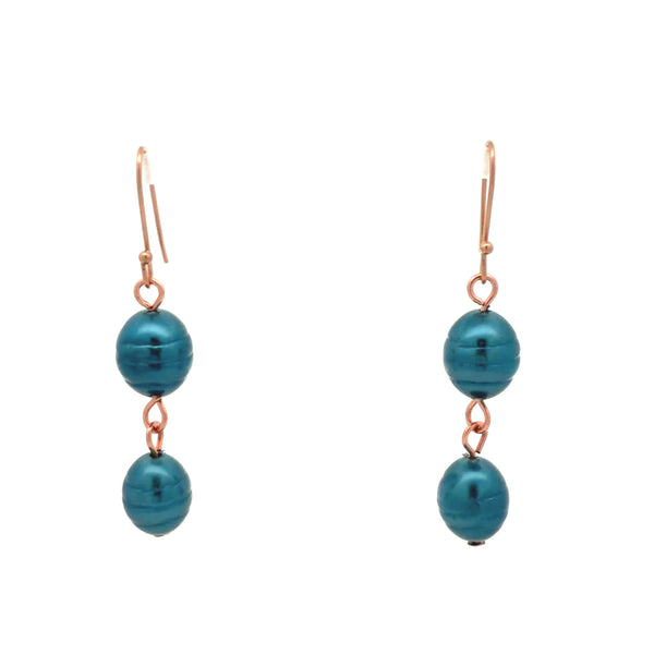 Earrings - Shell Pearl - STEEL BLUE Maria Nicola
