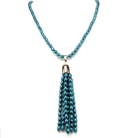 Tassel -  Shell Pearl - STEEL BLUE