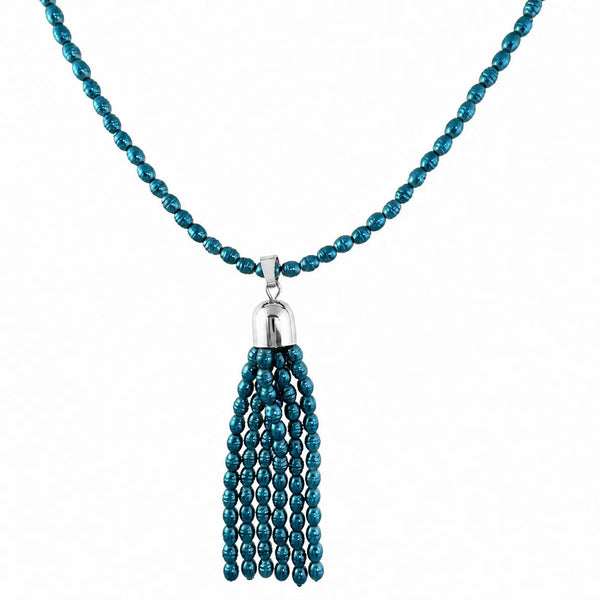 Tassel -  Shell Pearl - STEEL BLUE Maria Nicola