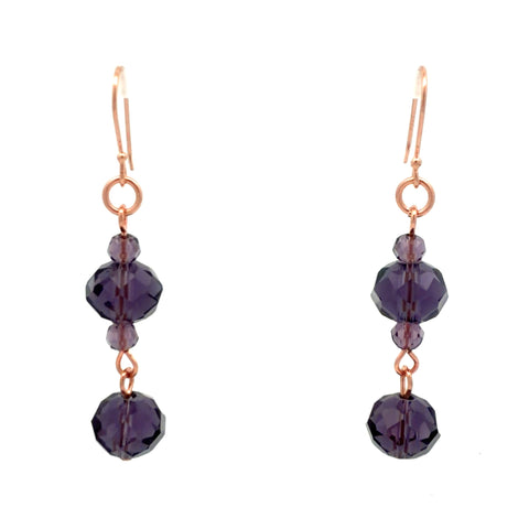 Long Earrings - GRAPE Crystal