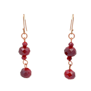Long Earrings - Raspberry Crystal