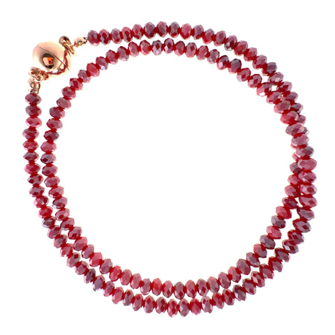 MEDIUM STRAND NECKLACE - Raspberry Crystal