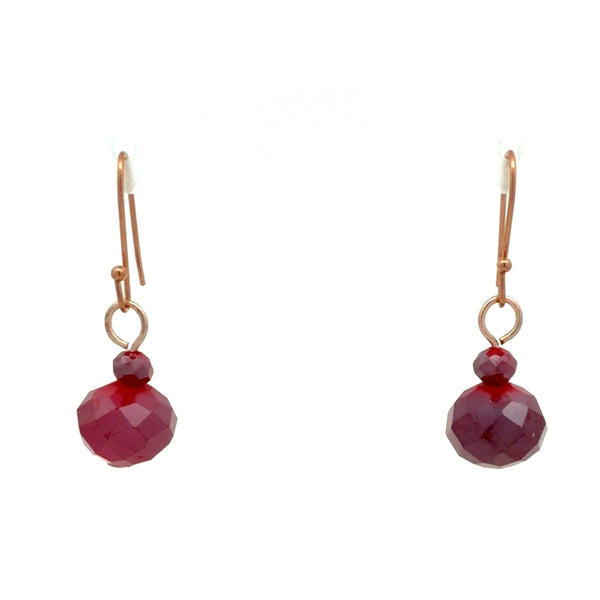 Short Earrings - Raspberry Crystal