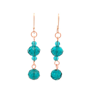 Long Earrings - Teal Crystal Maria Nicola