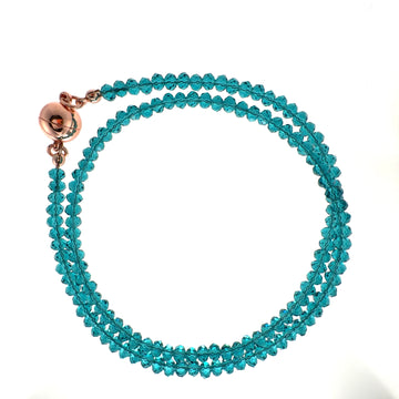 Medium Strand Necklace - Teal Crystal