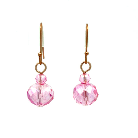 Short Earrings - Candy Pink Crystal