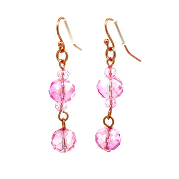 Long Earrings - Candy Pink Crystal Maria Nicola