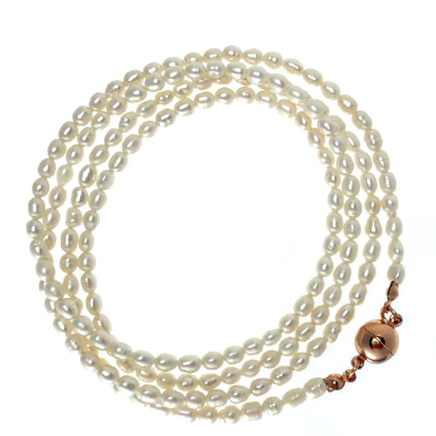 Long Strand Necklace - Cream Pearl