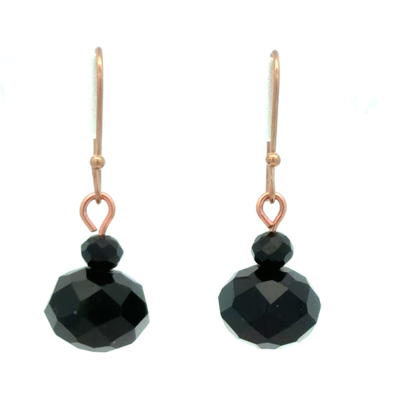Short Earrings - Black Crystal