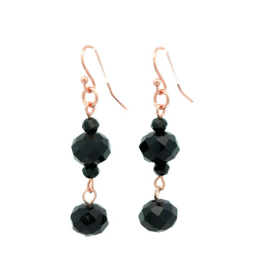 Long Earrings - Black Crystal Maria Nicola