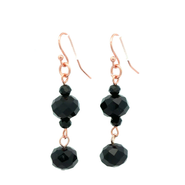 Long Earrings - Black Crystal Maria Nicola