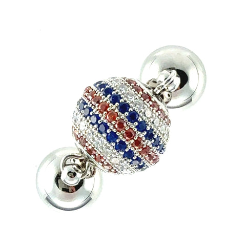 Pendant -  Pavé - Red, White and Blue