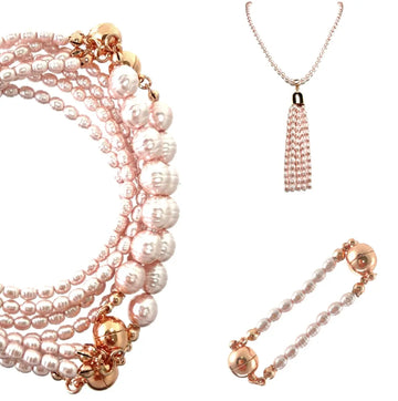 10 Way BUNDLE  - Shell Pearl - PINK (Includes 10 Way Necklace, Tassel & Mini Connectors) Maria Nicola
