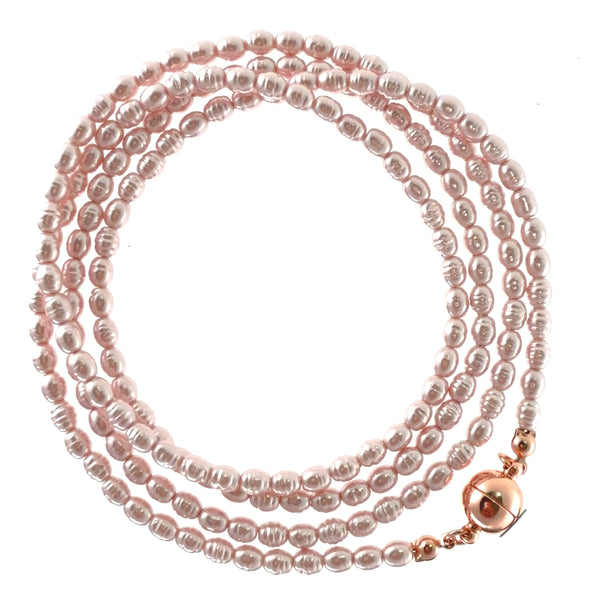 Long Strand Necklace - Shell Pearl -  PINK Maria Nicola