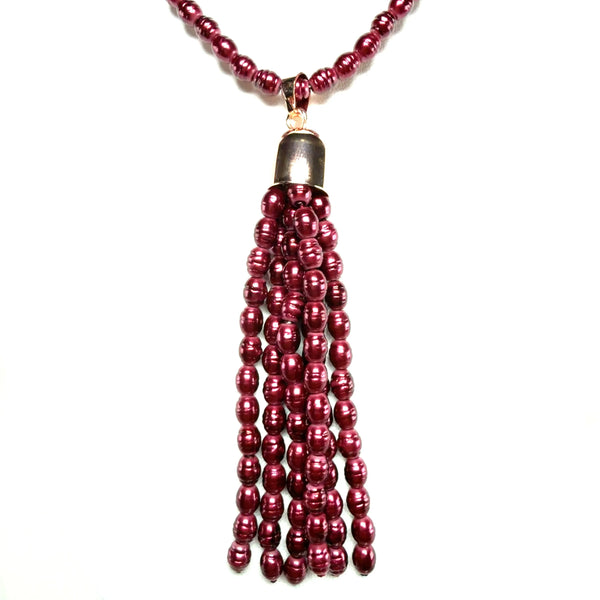 Tassel -  Shell Pearl - BURGUNDY Maria Nicola