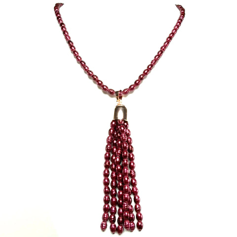 Tassel -  Shell Pearl - BURGUNDY