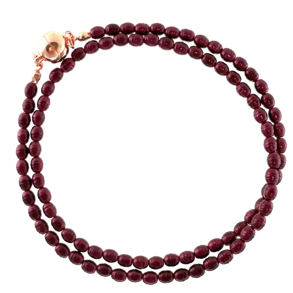 Medium Strand Necklace - Shell Pearl -  Burgundy Maria Nicola