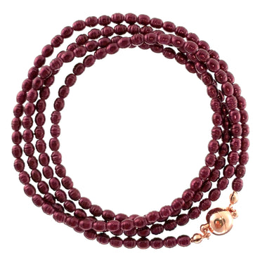 Long Strand Necklace - Shell Pearl -  Burgundy Maria Nicola