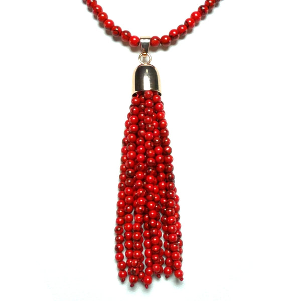 Tassel -  RED Howlite Seriously Romantic