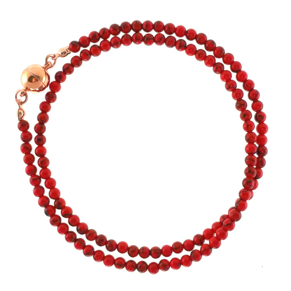 Medium Strand Necklace - RED Howlite Seriously Romantic