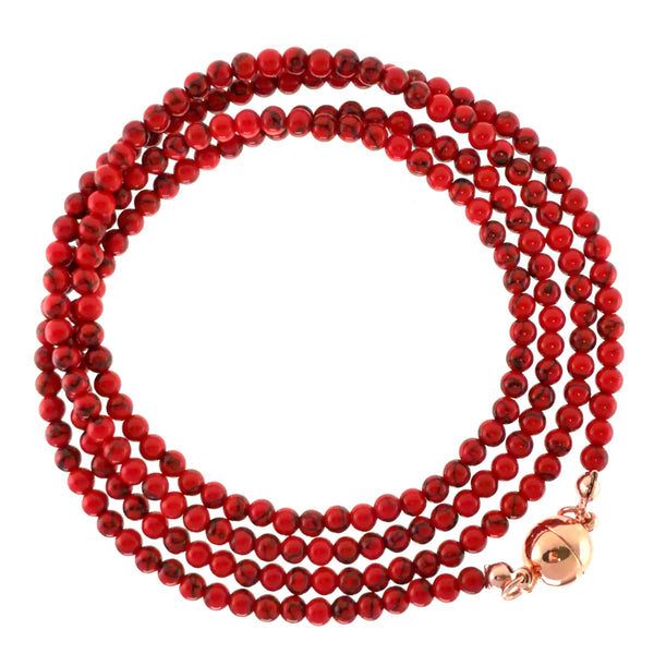 Long Strand Necklace - RED HOWLITE Seriously Romantic